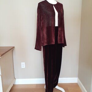 Eileen Fisher Velvet Pant & Cardigan Set